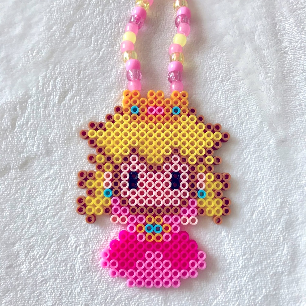 Nintendo Pink and Yellow Princess Bead Necklace